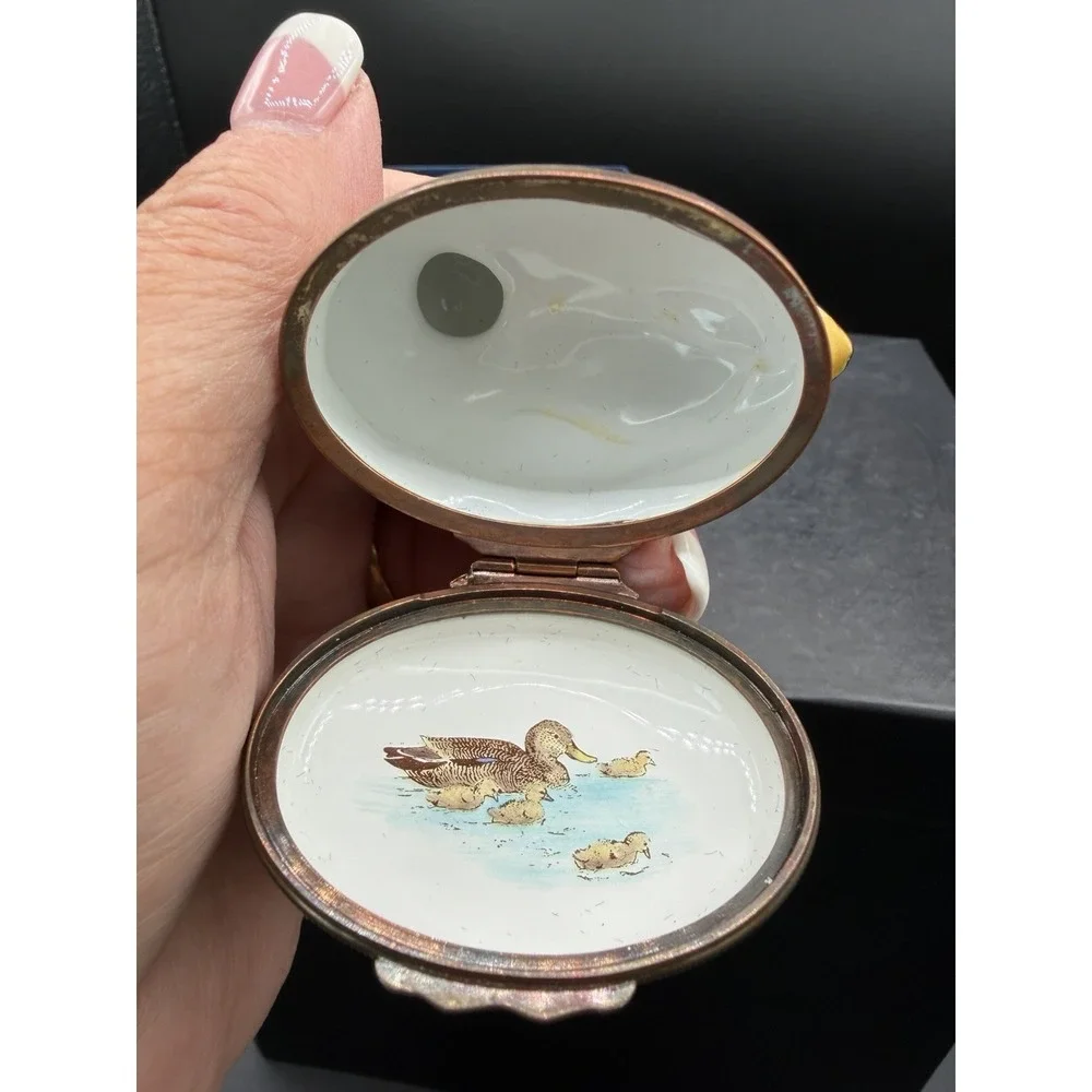 🦆✨ Halcyon Days Enamels Mallard Duck Trinket Box – Vintage Collectible ✨🦆